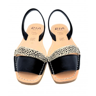 Nou Sandale Avarca 40044 Pon Pon Blanco Velvet Negro