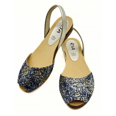 Nou Sandale Avarca Chat 33551 Glitter Tie Dye Blue Metalgrain Pearl 