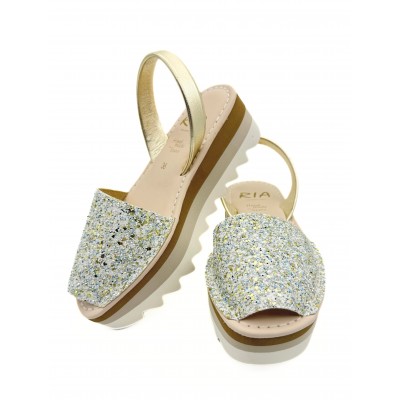 A Sandale 21975 Glitter 96-A Azul Metalizado Platino California