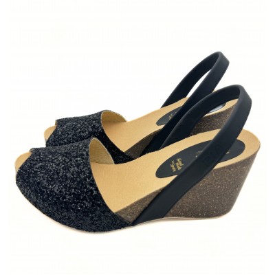 a A A Sandale 53000 Glitter Negru NOU C3