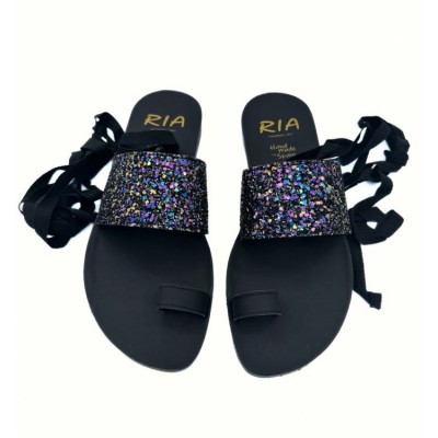 A A Nou Sandale Avarca 40345-21224-N Glitter Negru Decupat Deget