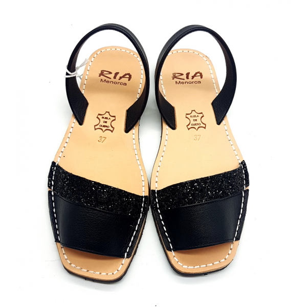 Sandale Ria 40044 Metalgrain Black glitter negru decupat Sandale Ria 40044 Metalgrain Black glitter negru decupat