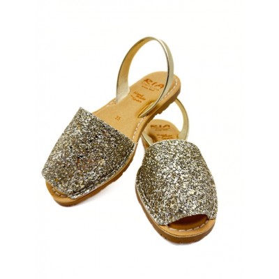 Sandale anatomice Confort 27500 Glitter CHAMPAGNE RIA