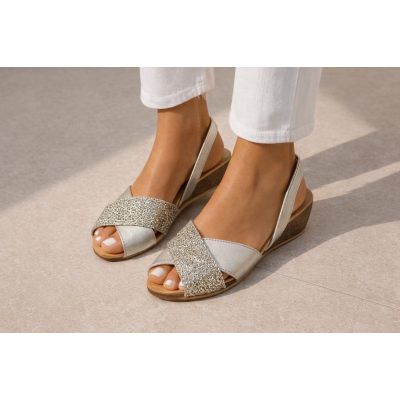 A A A Nou Sandale  Avarca Chat Duo Metalgrain Pearl Glitter Minerva c11 33251