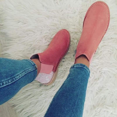 Ghete Chelsea Glitter Rosa 6038 STOC