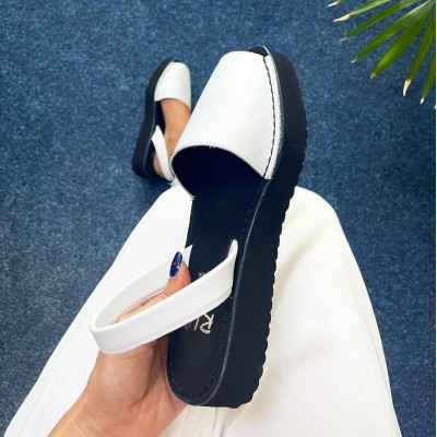 a a Sandale RIA Menorca VELVET BLANCO 27305 TALPA NEAGRA ROMA