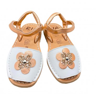 A Sandale 29037 VELVET BLANCO FLOARE