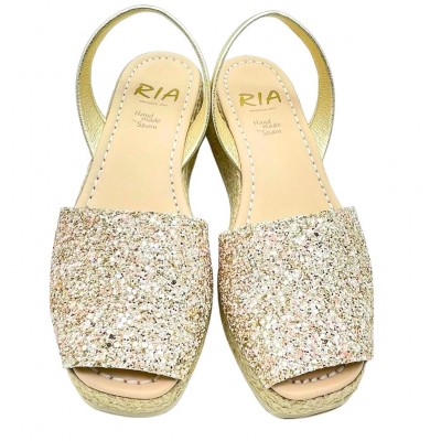 A A A Sandale 71051 Glitter Minerva/Metlagrain Champagne