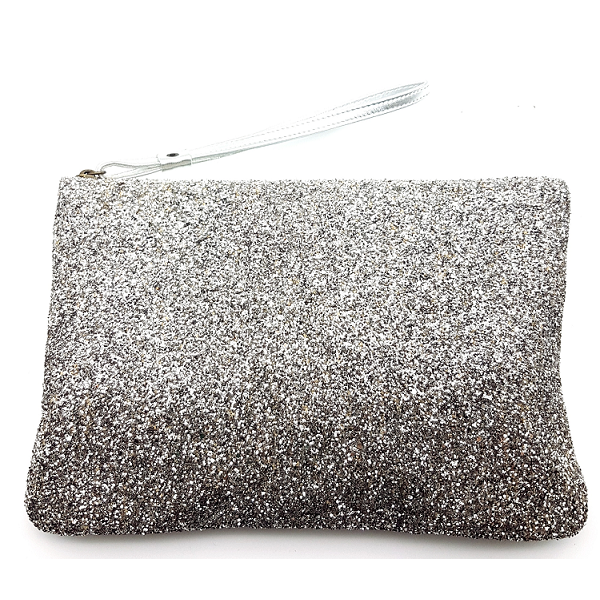 Plic Clutch Glitter ARGINTIU FUNNY